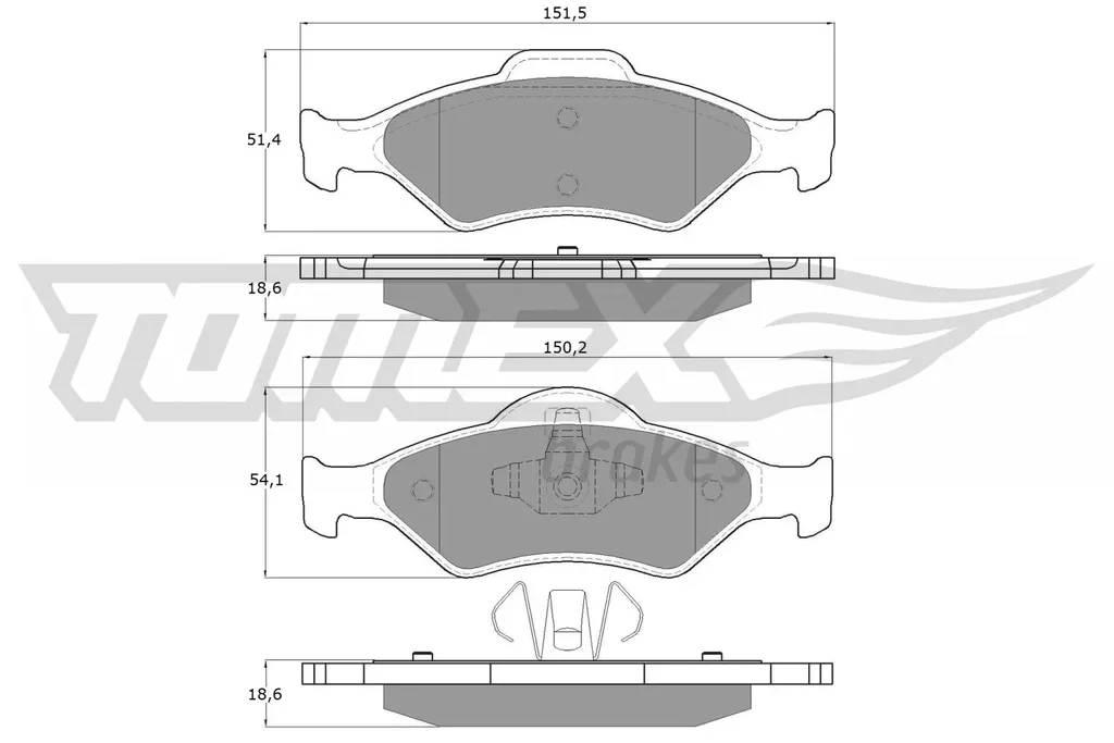 TX 12-53 TOMEX Brakes Комплект тормозных колодок, дисковый тормоз (фото 1)