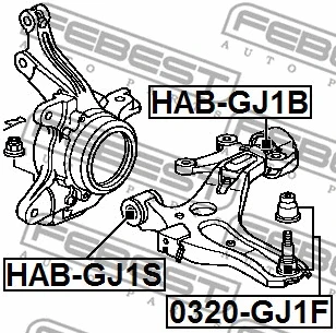 0320-GJ1F FEBEST Шарнир независимой подвески / поворотного рычага (фото 2)