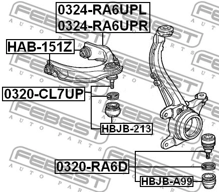 0320-RA6D FEBEST Шарнир независимой подвески / поворотного рычага (фото 2)