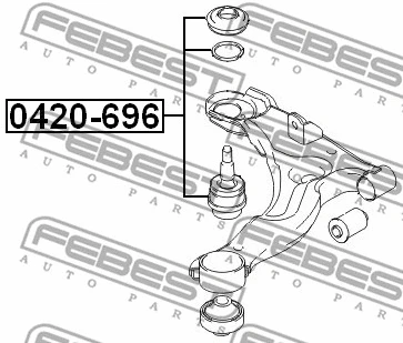 0420-696 FEBEST Шарнир независимой подвески / поворотного рычага (фото 2)