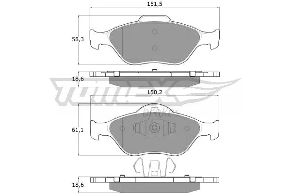 TX 12-55 TOMEX Brakes Комплект тормозных колодок, дисковый тормоз (фото 2)