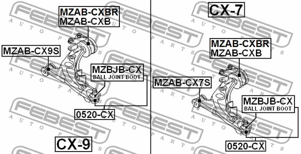 0520-CX FEBEST Шарнир независимой подвески / поворотного рычага (фото 2)