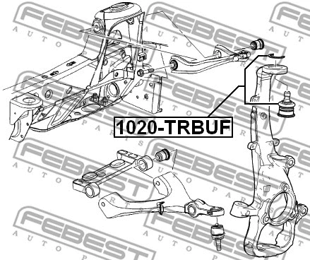 1020-TRBUF FEBEST Шарнир независимой подвески / поворотного рычага (фото 2)