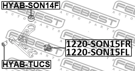 1220-SON15FL FEBEST Шарнир независимой подвески / поворотного рычага (фото 2)