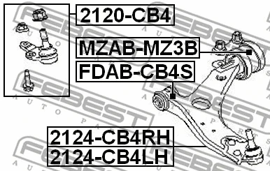 2120-CB4 FEBEST Шарнир независимой подвески / поворотного рычага (фото 2)