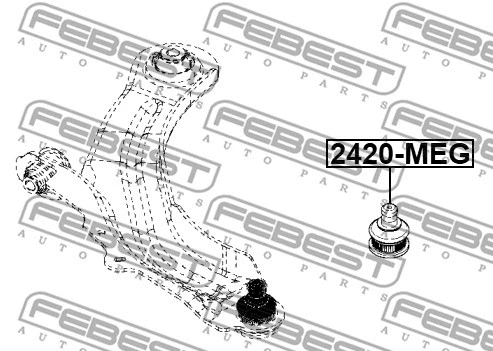 2420-MEG FEBEST Шарнир независимой подвески / поворотного рычага (фото 2)