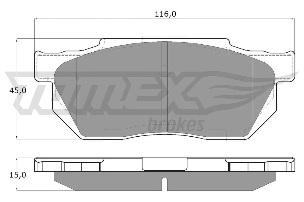 TX 12-64 TOMEX Brakes Комплект тормозных колодок, дисковый тормоз (фото 1)