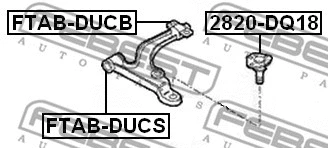 2820-DQ18 FEBEST Шарнир независимой подвески / поворотного рычага (фото 2)
