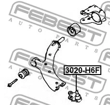 3020-H6F FEBEST Шарнир независимой подвески / поворотного рычага (фото 2)