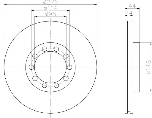 8DD 355 117-571 BEHR/HELLA/PAGID Тормозной диск (фото 1)