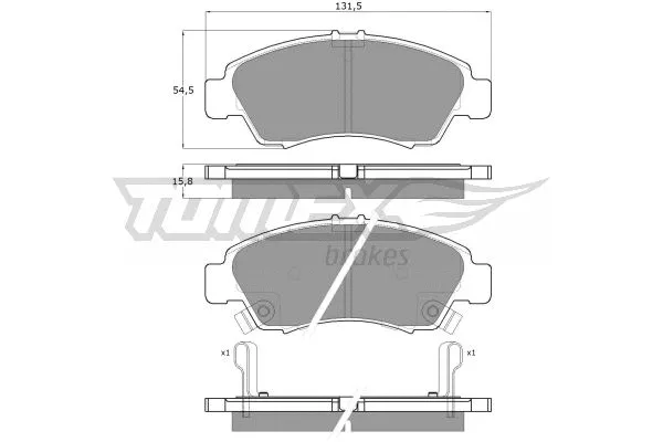 TX 12-65 TOMEX Brakes Комплект тормозных колодок, дисковый тормоз (фото 2)
