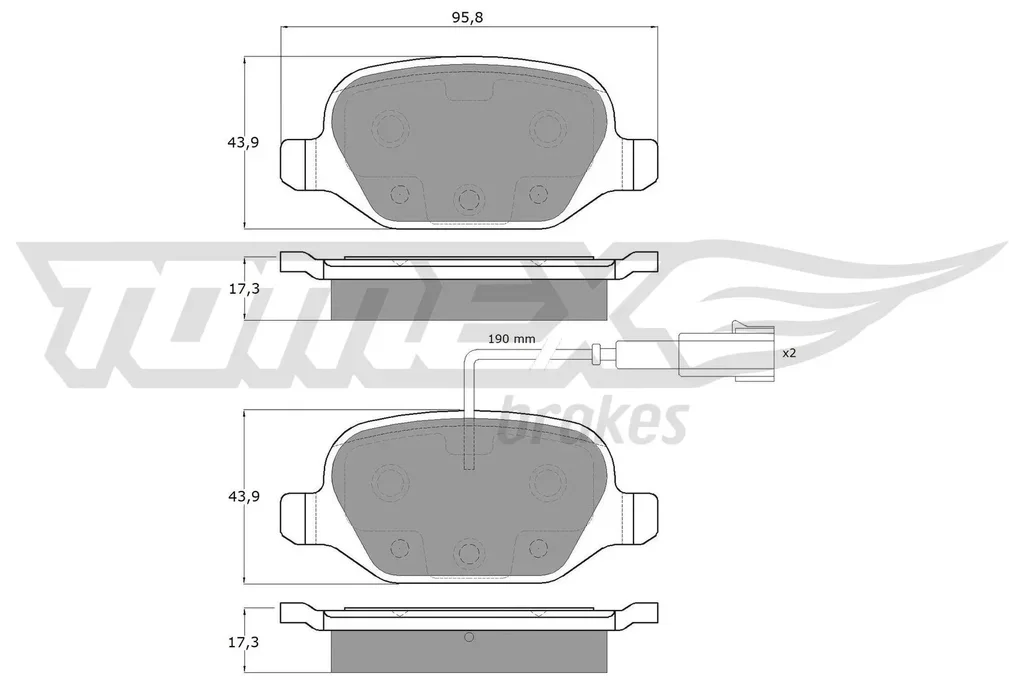 TX 12-703 TOMEX Brakes Комплект тормозных колодок, дисковый тормоз (фото 1)