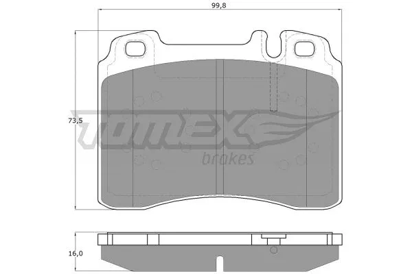 TX 12-711 TOMEX Brakes Комплект тормозных колодок, дисковый тормоз (фото 2)