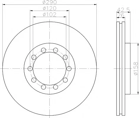 8DD 355 117-601 BEHR/HELLA/PAGID Тормозной диск (фото 1)