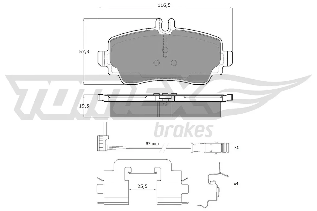 TX 12-751 TOMEX Brakes Комплект тормозных колодок, дисковый тормоз (фото 1)