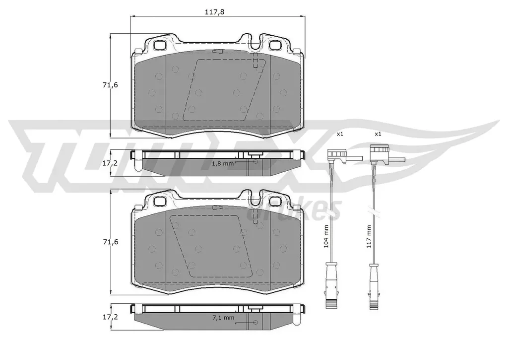 TX 12-811 TOMEX Brakes Комплект тормозных колодок, дисковый тормоз (фото 1)