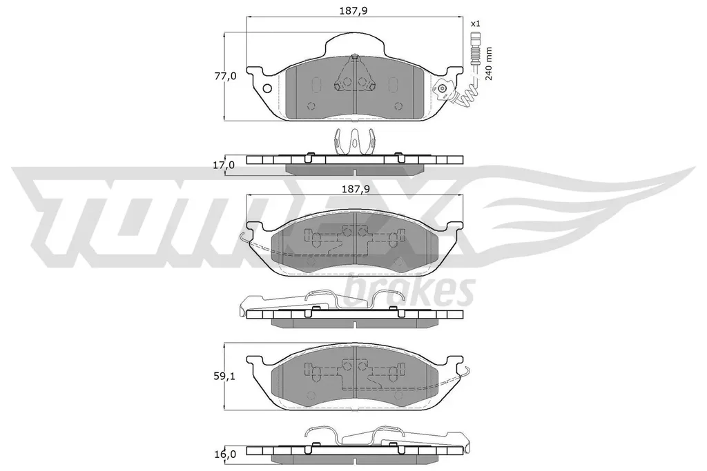 TX 12-83 TOMEX Brakes Комплект тормозных колодок, дисковый тормоз (фото 1)