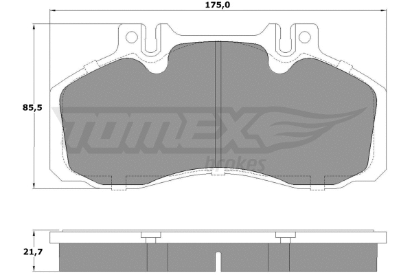 TX 12-88 TOMEX Brakes Комплект тормозных колодок, дисковый тормоз (фото 2)