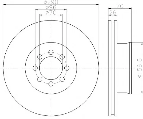 8DD 355 117-651 BEHR/HELLA/PAGID Тормозной диск (фото 1)