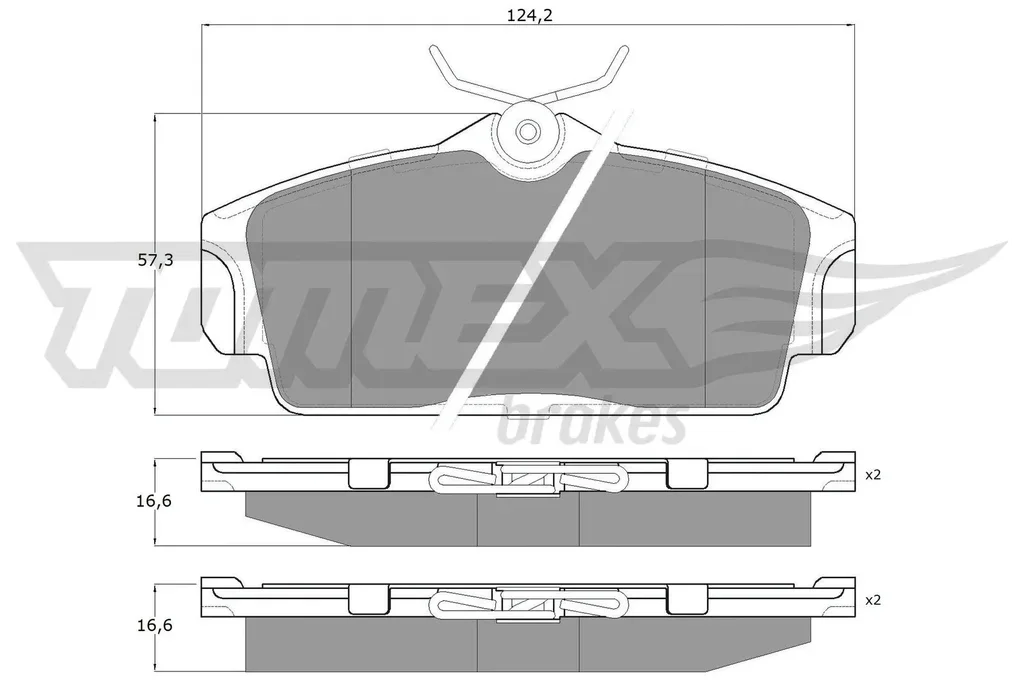 TX 12-92 TOMEX Brakes Комплект тормозных колодок, дисковый тормоз (фото 1)