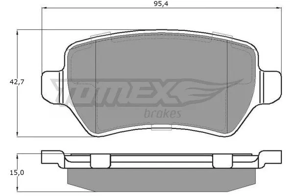 TX 12-971 TOMEX Brakes Комплект тормозных колодок, дисковый тормоз (фото 2)