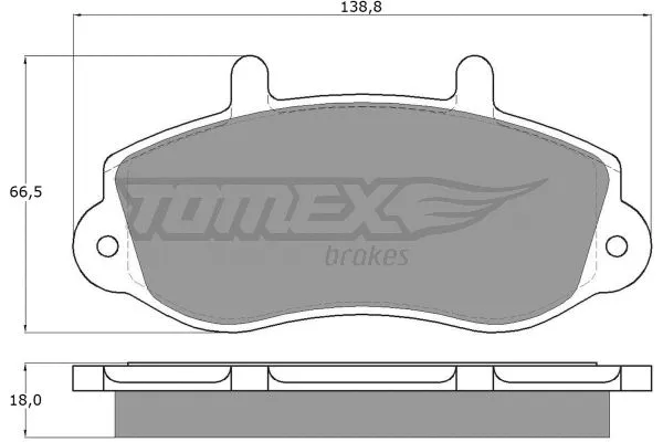 TX 13-01 TOMEX Brakes Комплект тормозных колодок, дисковый тормоз (фото 2)