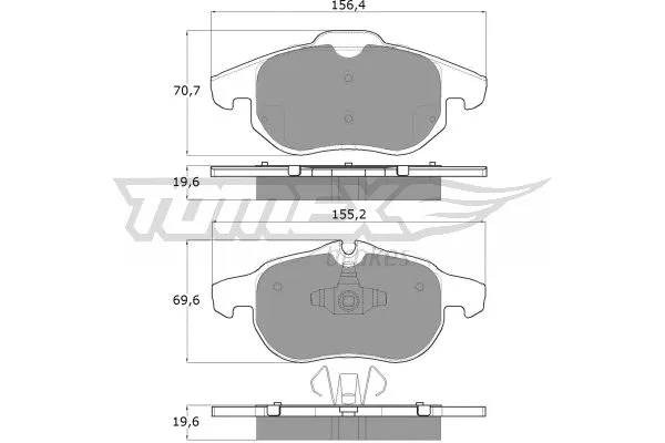 TX 13-04 TOMEX Brakes Комплект тормозных колодок, дисковый тормоз (фото 2)