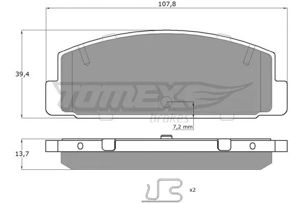 TX 13-06 TOMEX Brakes Комплект тормозных колодок, дисковый тормоз (фото 2)