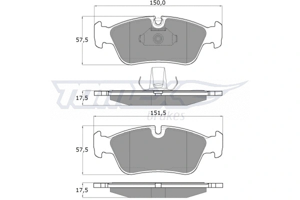 TX 13-16 TOMEX Brakes Комплект тормозных колодок, дисковый тормоз (фото 2)