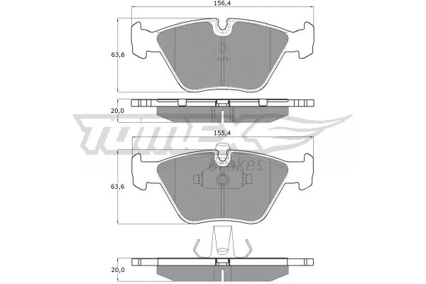 TX 13-22 TOMEX Brakes Комплект тормозных колодок, дисковый тормоз (фото 2)