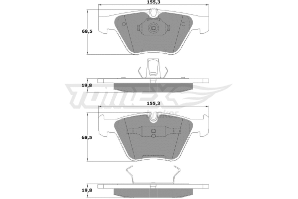 TX 13-25 TOMEX Brakes Комплект тормозных колодок, дисковый тормоз (фото 2)