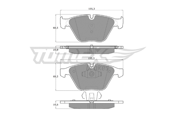 TX 13-251 TOMEX Brakes Комплект тормозных колодок, дисковый тормоз (фото 2)