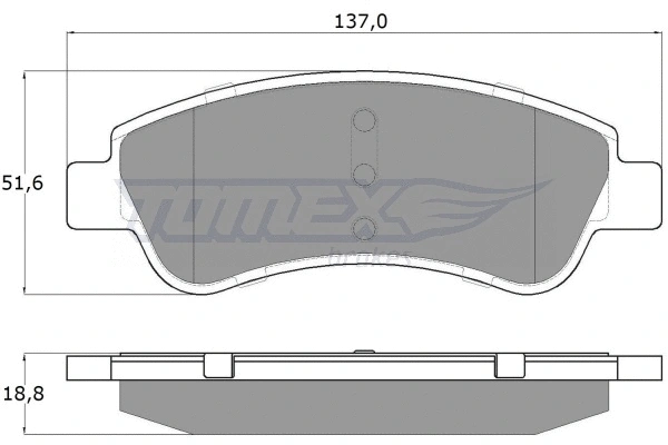 TX 13-27 TOMEX Brakes Комплект тормозных колодок, дисковый тормоз (фото 2)