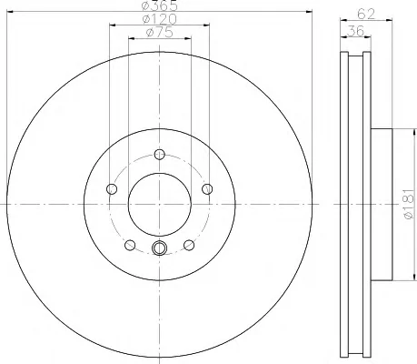 8DD 355 117-751 BEHR/HELLA/PAGID Тормозной диск (фото 1)