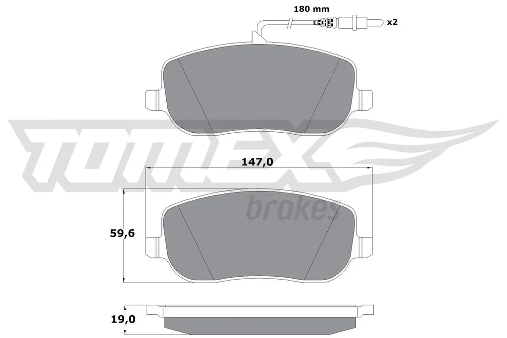 TX 13-34 TOMEX Brakes Комплект тормозных колодок, дисковый тормоз (фото 1)