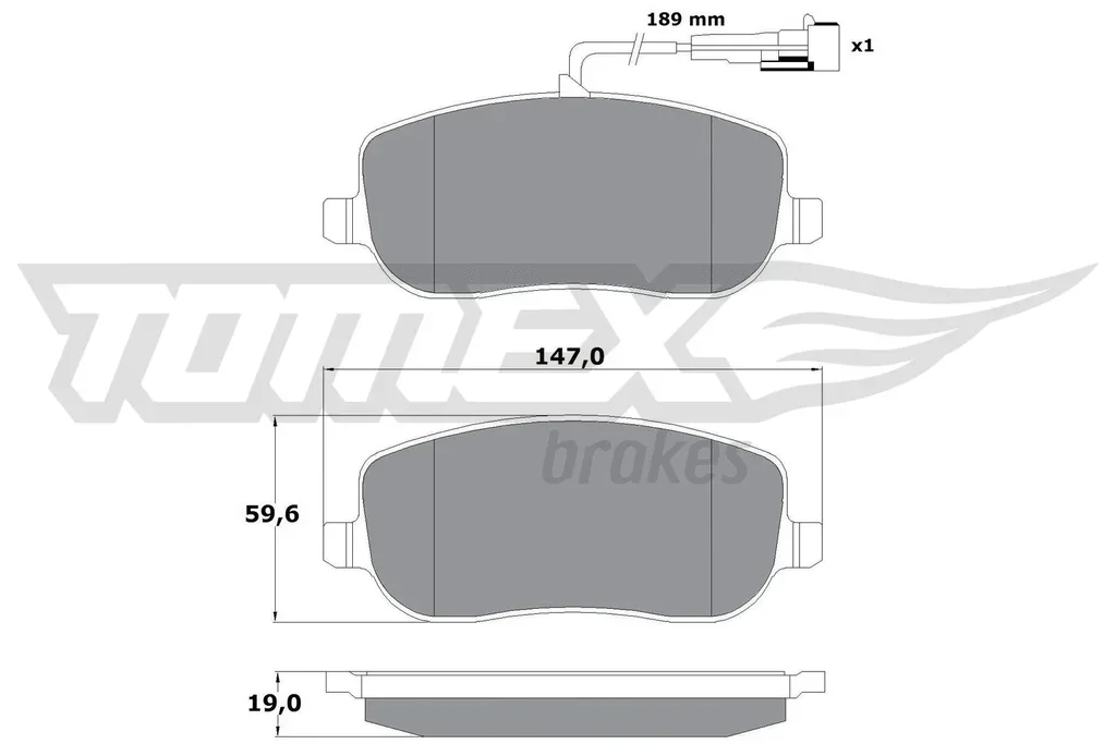 TX 13-341 TOMEX Brakes Комплект тормозных колодок, дисковый тормоз (фото 1)