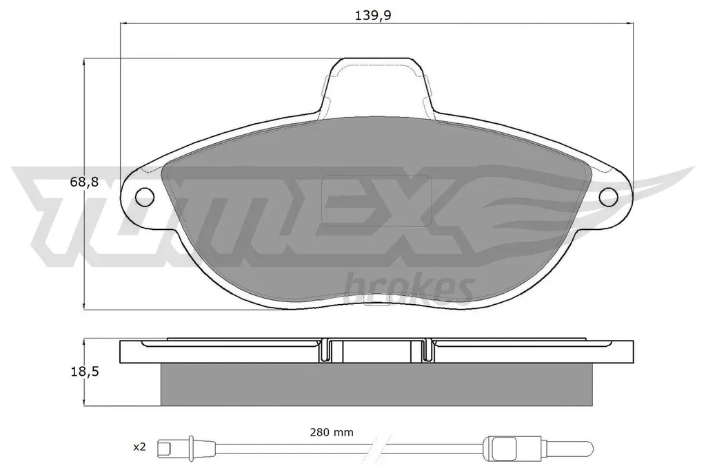TX 13-35 TOMEX Brakes Комплект тормозных колодок, дисковый тормоз (фото 1)