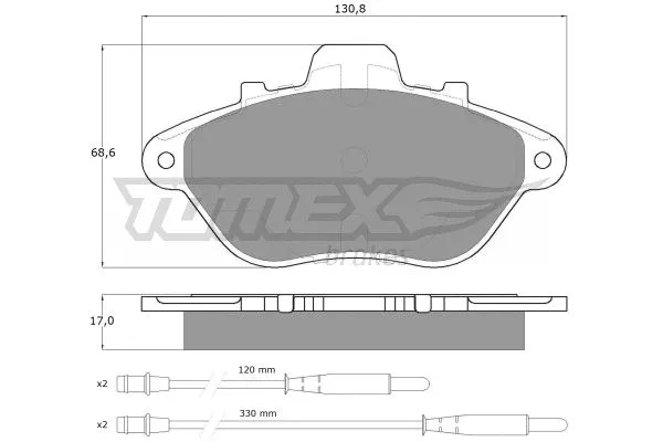 TX 13-45 TOMEX Brakes Комплект тормозных колодок, дисковый тормоз (фото 2)