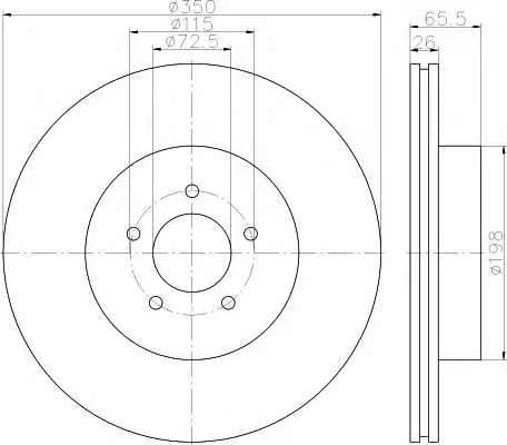 8DD 355 117-811 BEHR/HELLA/PAGID Тормозной диск (фото 1)