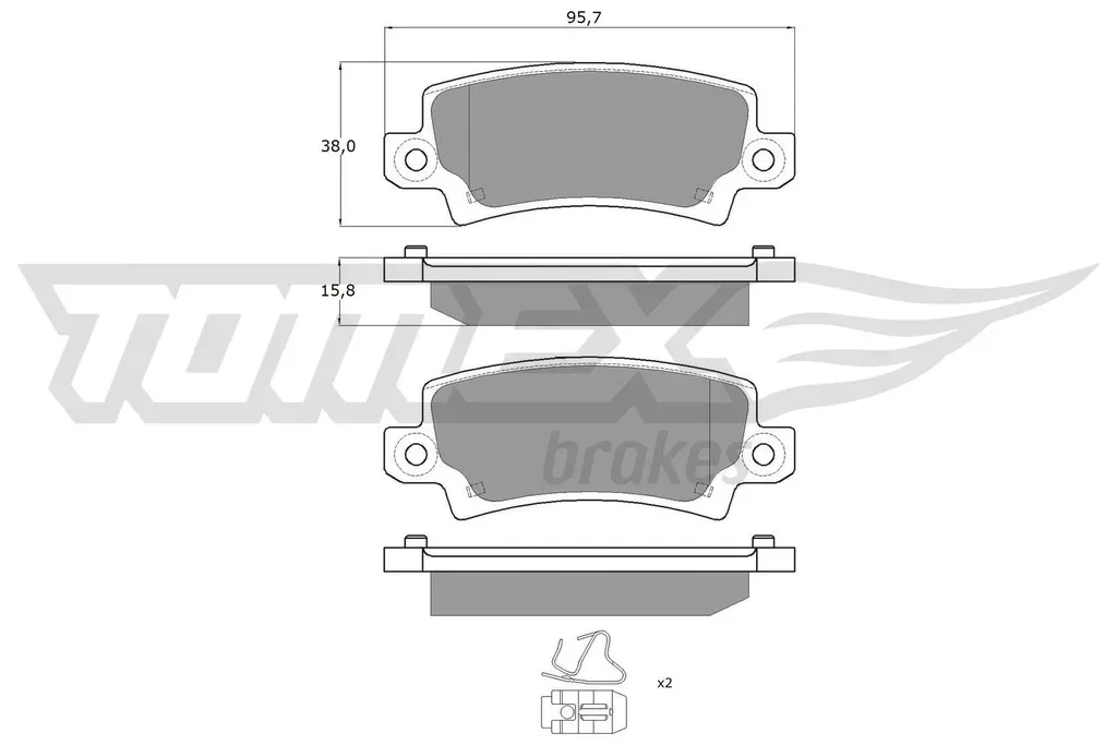 TX 13-75 TOMEX Brakes Комплект тормозных колодок, дисковый тормоз (фото 1)