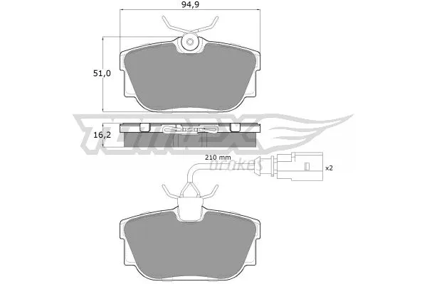 TX 13-901 TOMEX Brakes Комплект тормозных колодок, дисковый тормоз (фото 2)