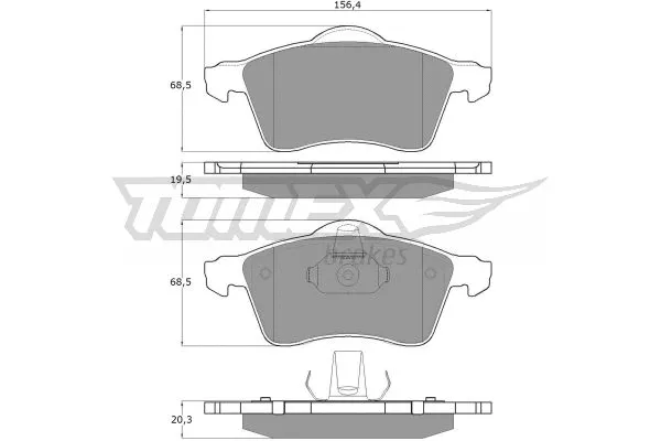 TX 13-91 TOMEX Brakes Комплект тормозных колодок, дисковый тормоз (фото 2)