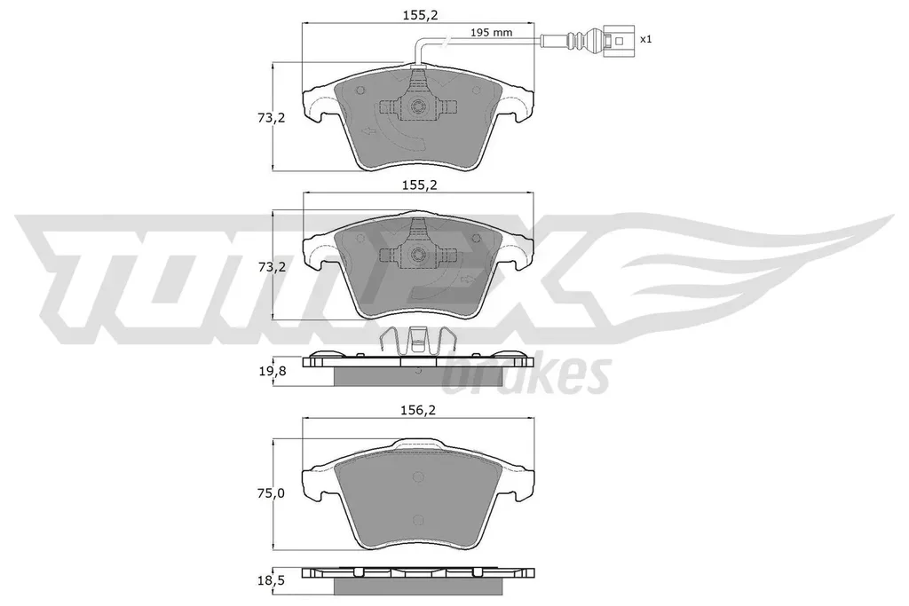 TX 13-93 TOMEX Brakes Комплект тормозных колодок, дисковый тормоз (фото 1)