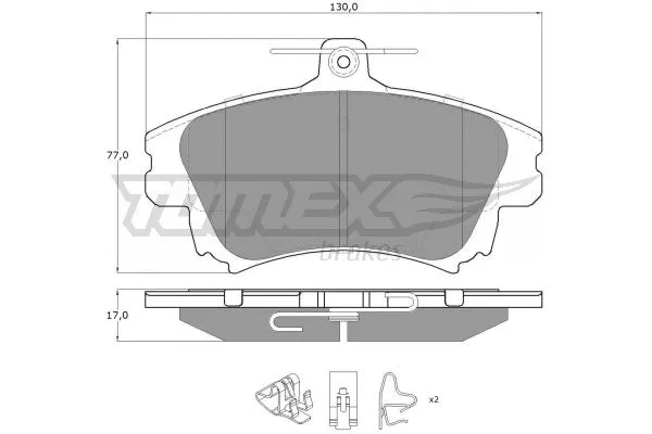 TX 14-03 TOMEX Brakes Комплект тормозных колодок, дисковый тормоз (фото 2)