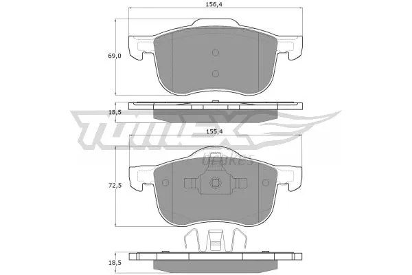 TX 14-04 TOMEX Brakes Комплект тормозных колодок, дисковый тормоз (фото 2)