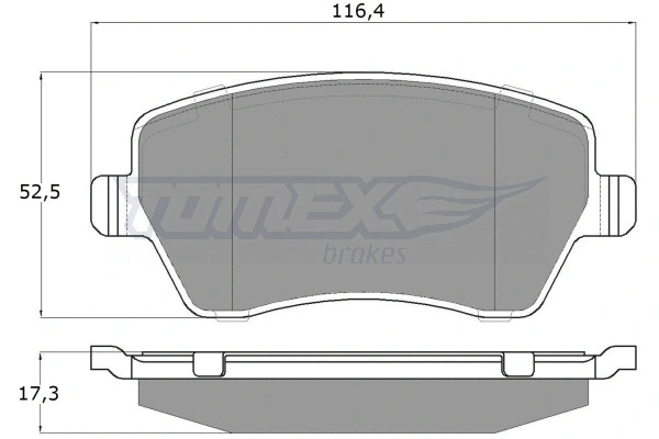 TX 14-16 TOMEX Brakes Комплект тормозных колодок, дисковый тормоз (фото 2)