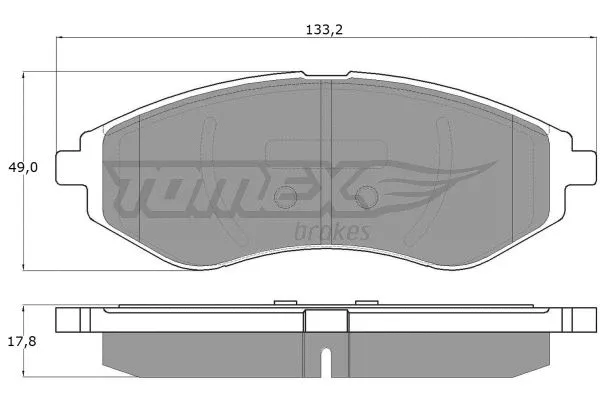 TX 14-22 TOMEX Brakes Комплект тормозных колодок, дисковый тормоз (фото 2)