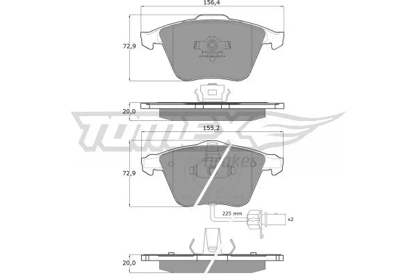 TX 14-23 TOMEX Brakes Комплект тормозных колодок, дисковый тормоз (фото 2)