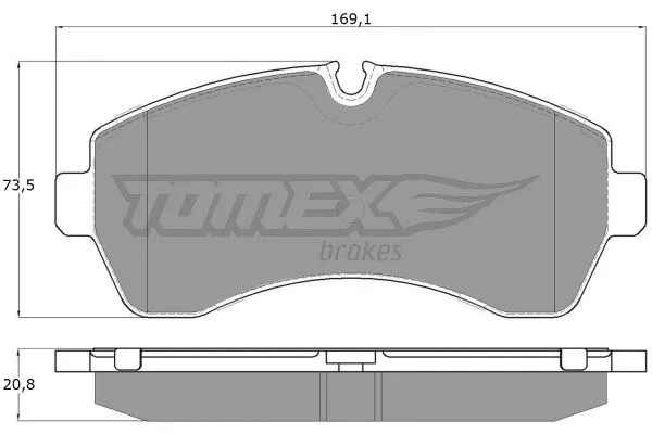 TX 14-24 TOMEX Brakes Комплект тормозных колодок, дисковый тормоз (фото 2)
