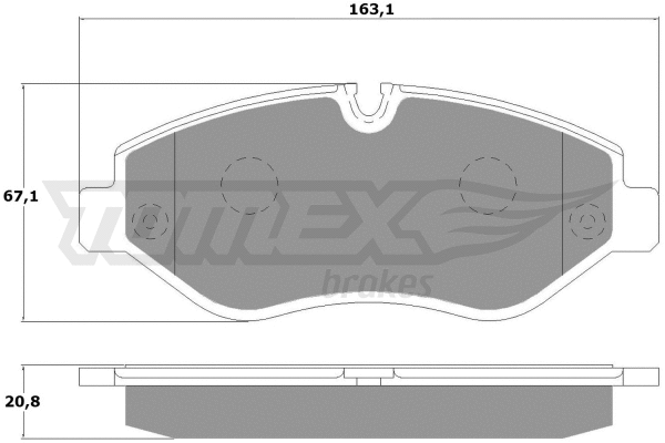 TX 14-25 TOMEX Brakes Комплект тормозных колодок, дисковый тормоз (фото 2)